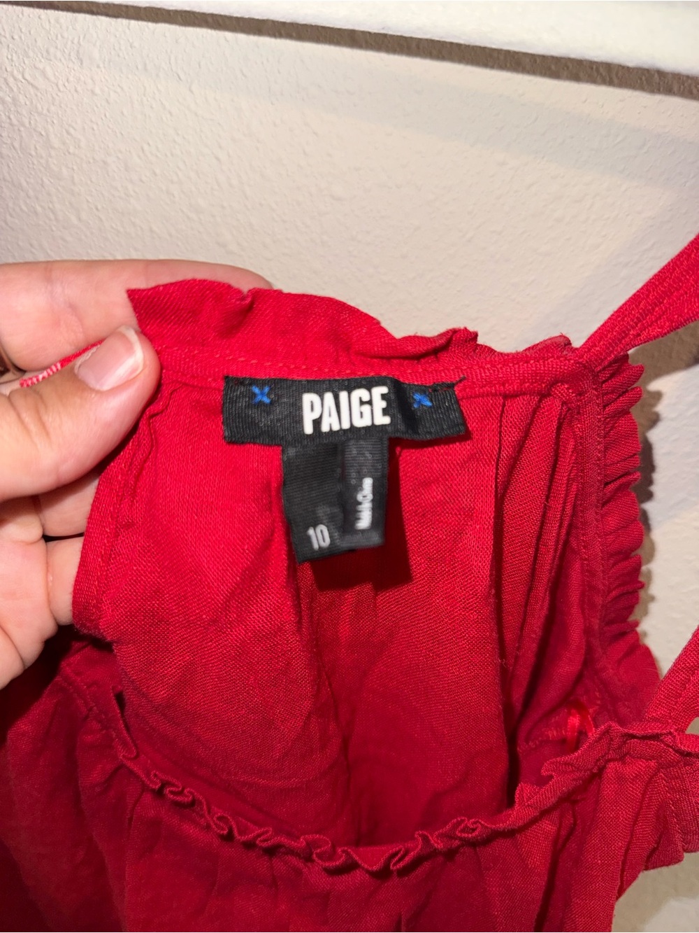 PAIGE Red Ruffle-Strap Tank Top - Picture 2 of 4